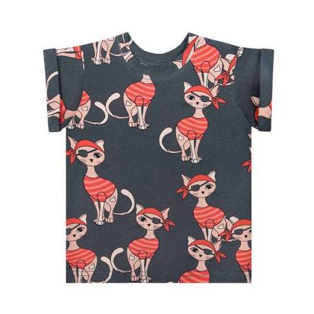 Dear Sophie Pirate Cat T-shirt Dark
