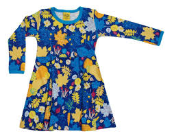 Duns Long Sleeve Spin Fall Flowers Blue