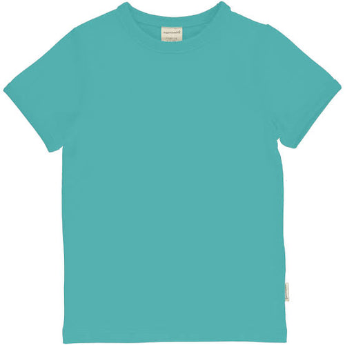 Maxomorra Short Sleeve T-Shirt Solid Aqua