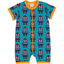 Maxomorra Short Romper Classic Robot