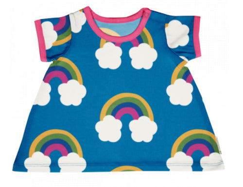 Maxomorra Doll Dress Farm Rainbow