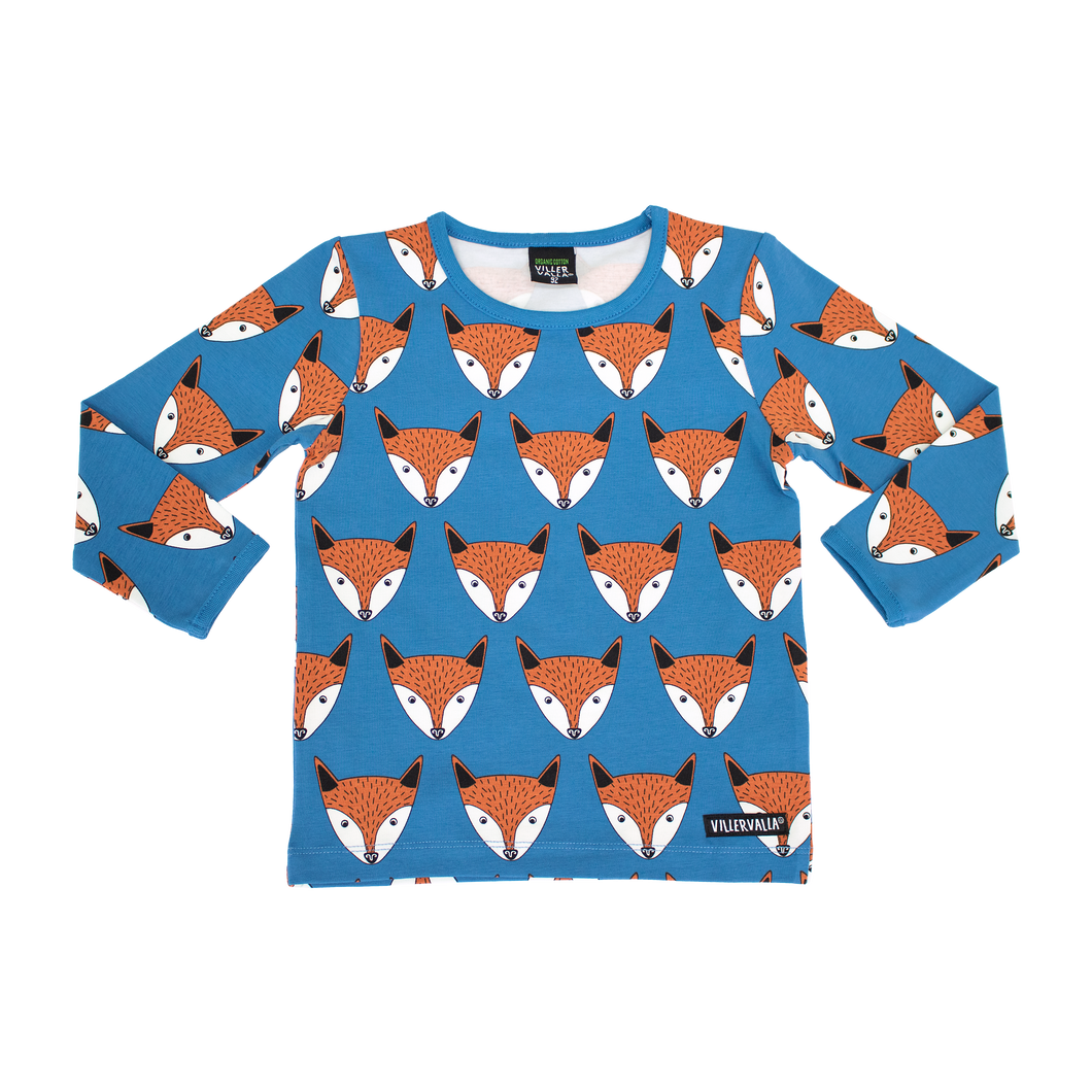 Villervalla Fox Print Long Sleeve T-Shirt - Midmarine