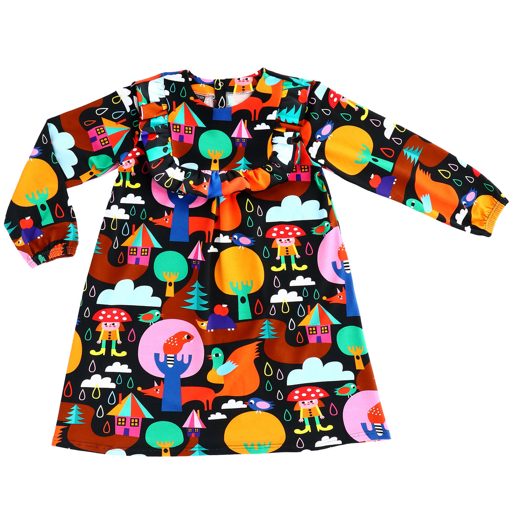 Raspberry Republic Autumn Rain Long Sleeve Dress