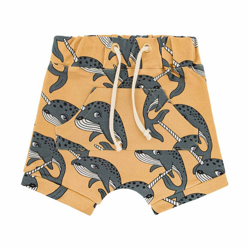 Dear Sophie Narwhal Yellow Shorts