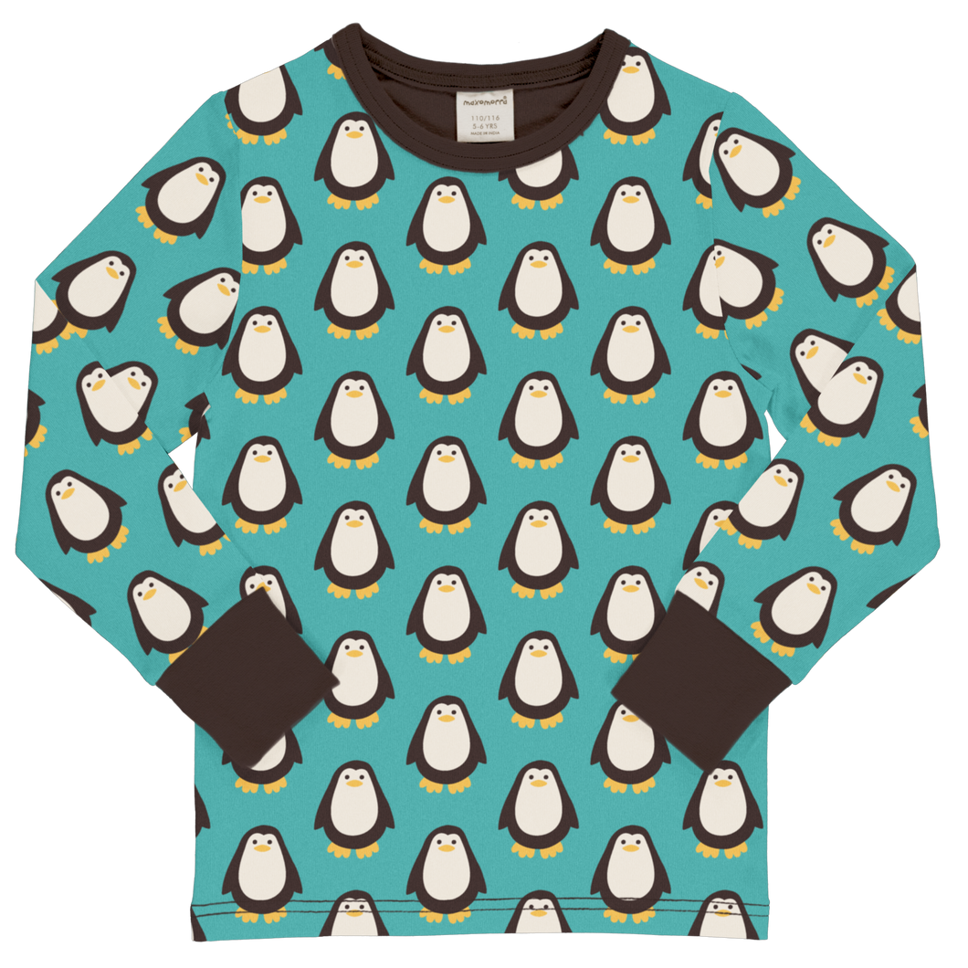 Maxomorra Penguin Long Sleeve Top
