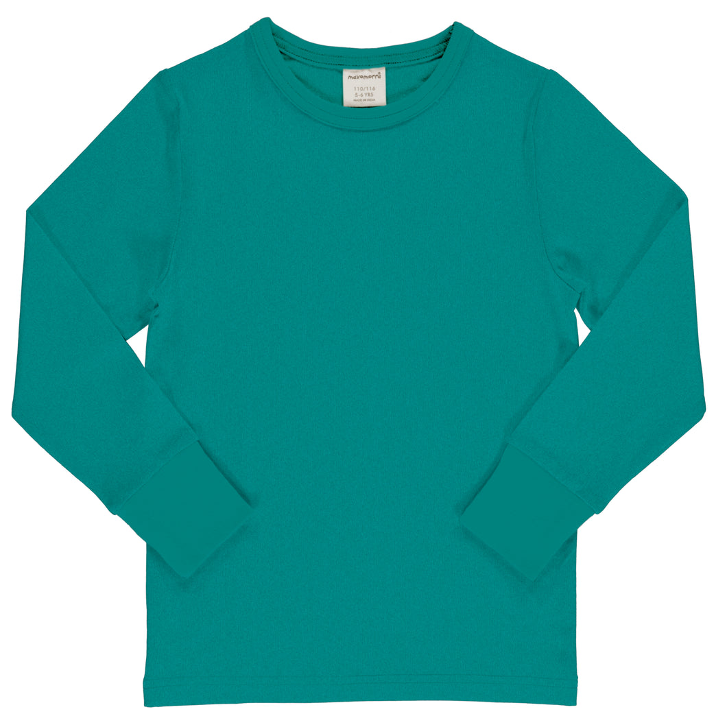 Maxomorra Basic Lagoon Long Sleeve Top